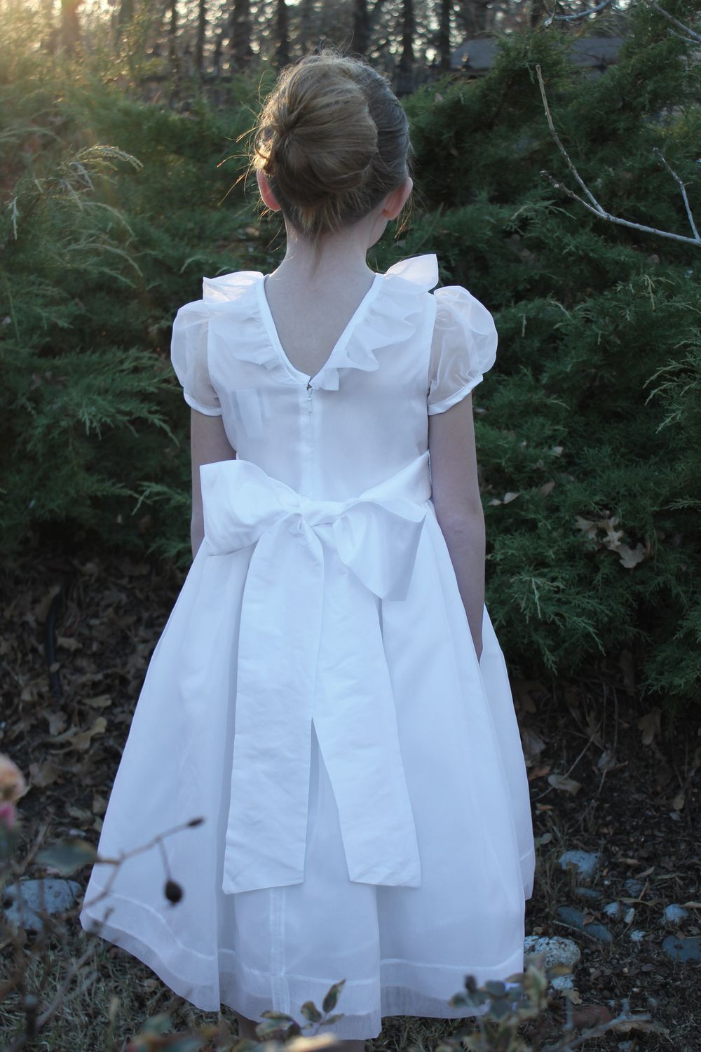 Silk Organza Ruffle Dress - 4928