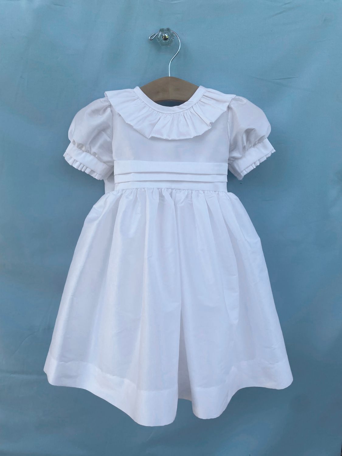 Ruffle Collar Puff Sleeve Dress - 4916