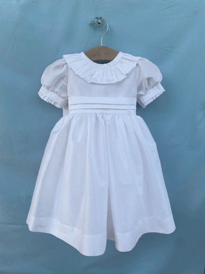 Ruffle Collar Puff Sleeve Dress - 4916