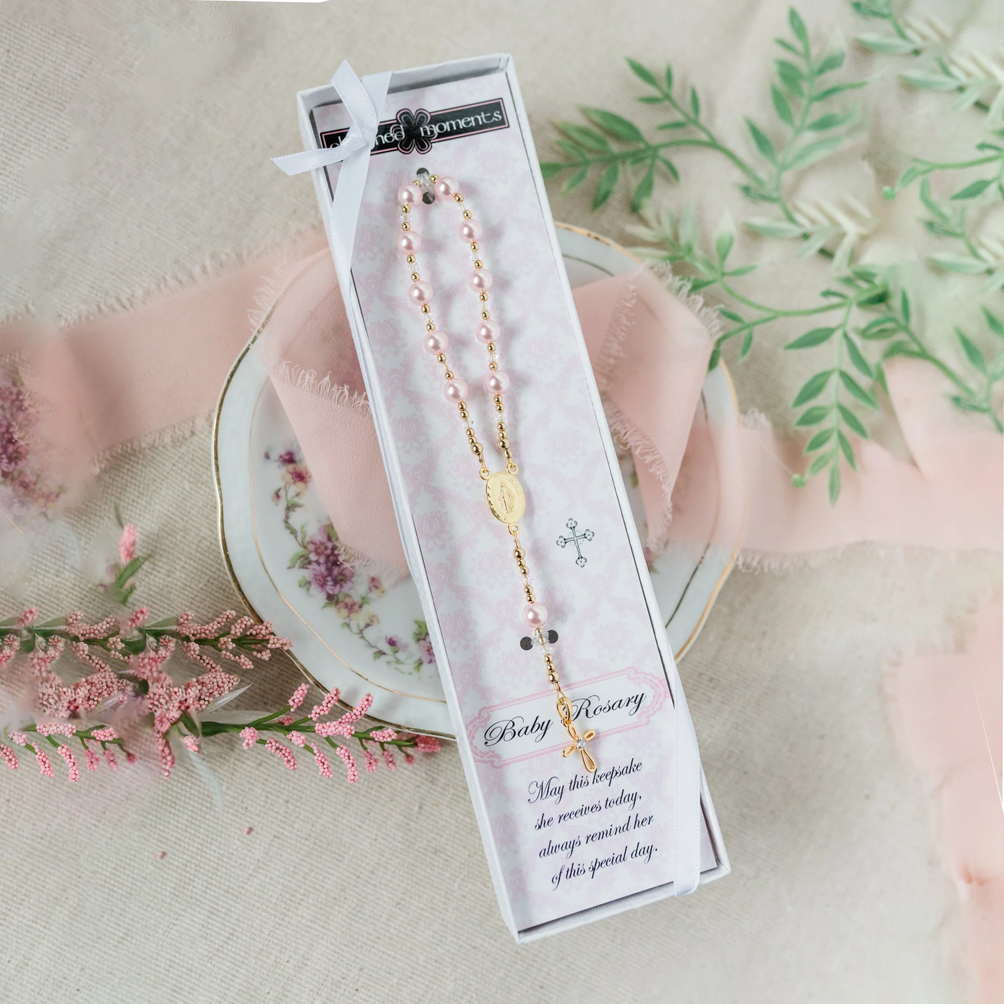 Pink Rosary - 14K Gold