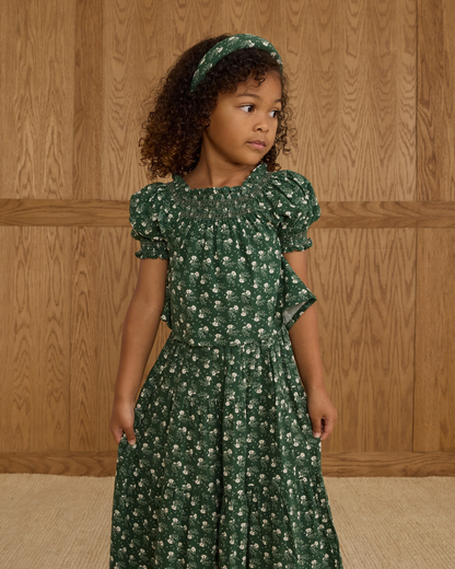 Padded Headband - Green Ditsy