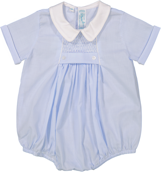 Chevron Smocked Creeper - Blue