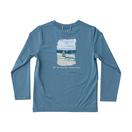 Pier Fishing Blue L/S Tee
