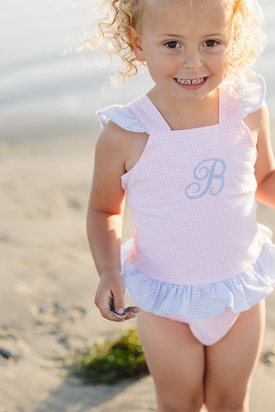 Pink & Blue Ruffle Swimsuit