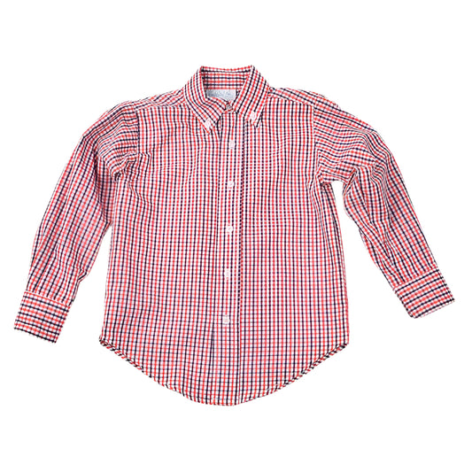 Red & Navy Button Down Shirt