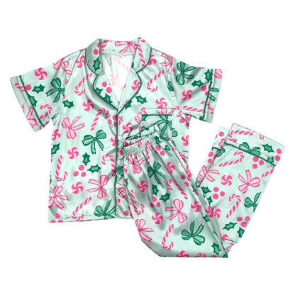 Silky Pajama Set - Candy Cane