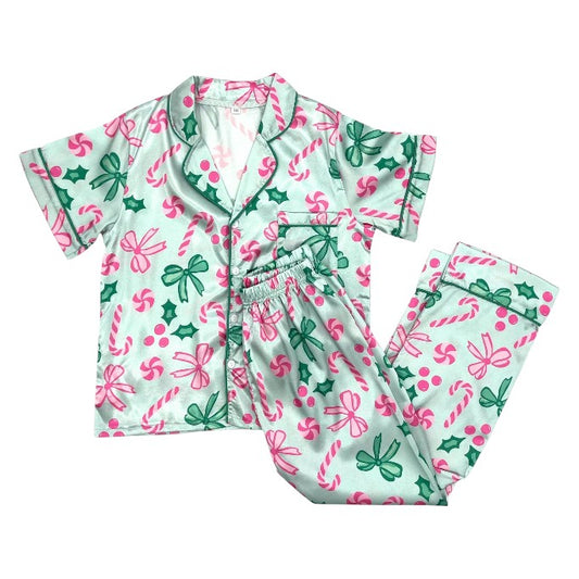 Silky Pajama Set - Candy Cane