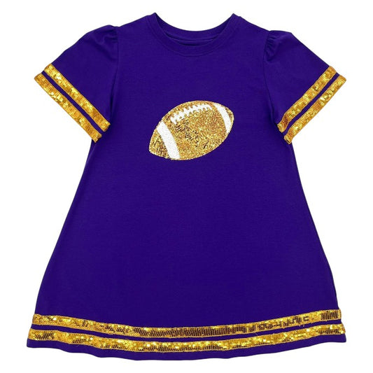 Sequin Football Dress - Purple