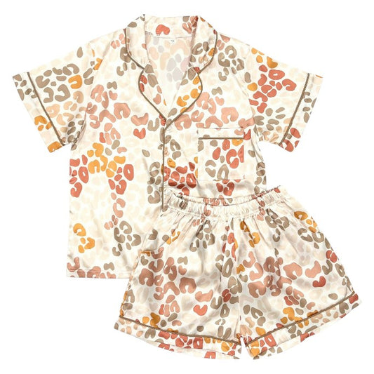 Silky Pajama Set - Fall Leopard