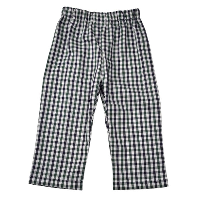 Green/Navy Plaid Pant Set