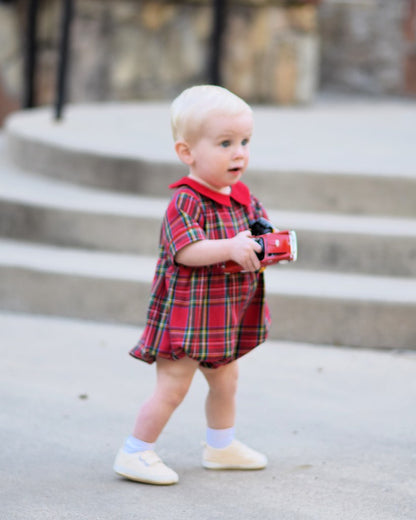 Red Plaid Boy Romper
