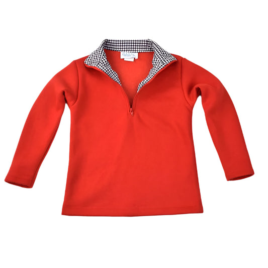Red Fleece Half-Zip Pullover