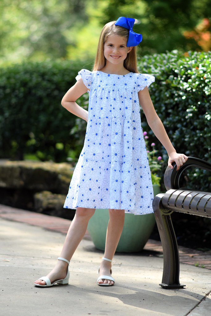 Royal Flowers Tiered Dress