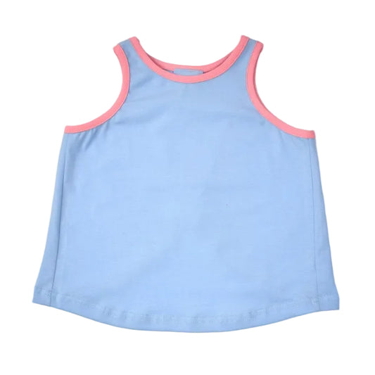 Blue Top W/ Pink Trim