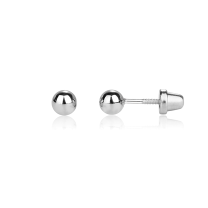 Silver Ball Stud Earrings