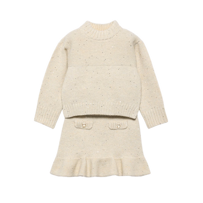 Knit Skirt Set - Oat