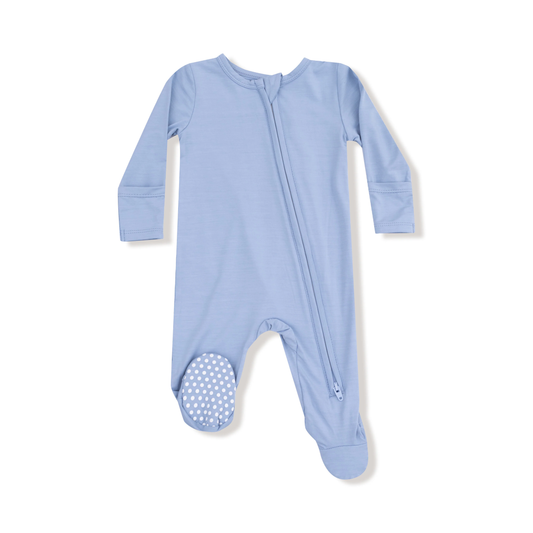 Soft Chambray 2 Way Zip Footie