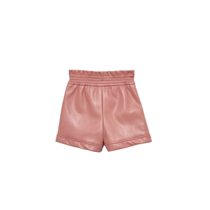 Faux Leather Shorts - Rose