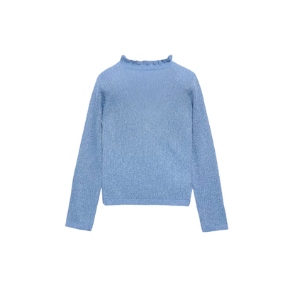 Ribbed Turtleneck - Sky Blue