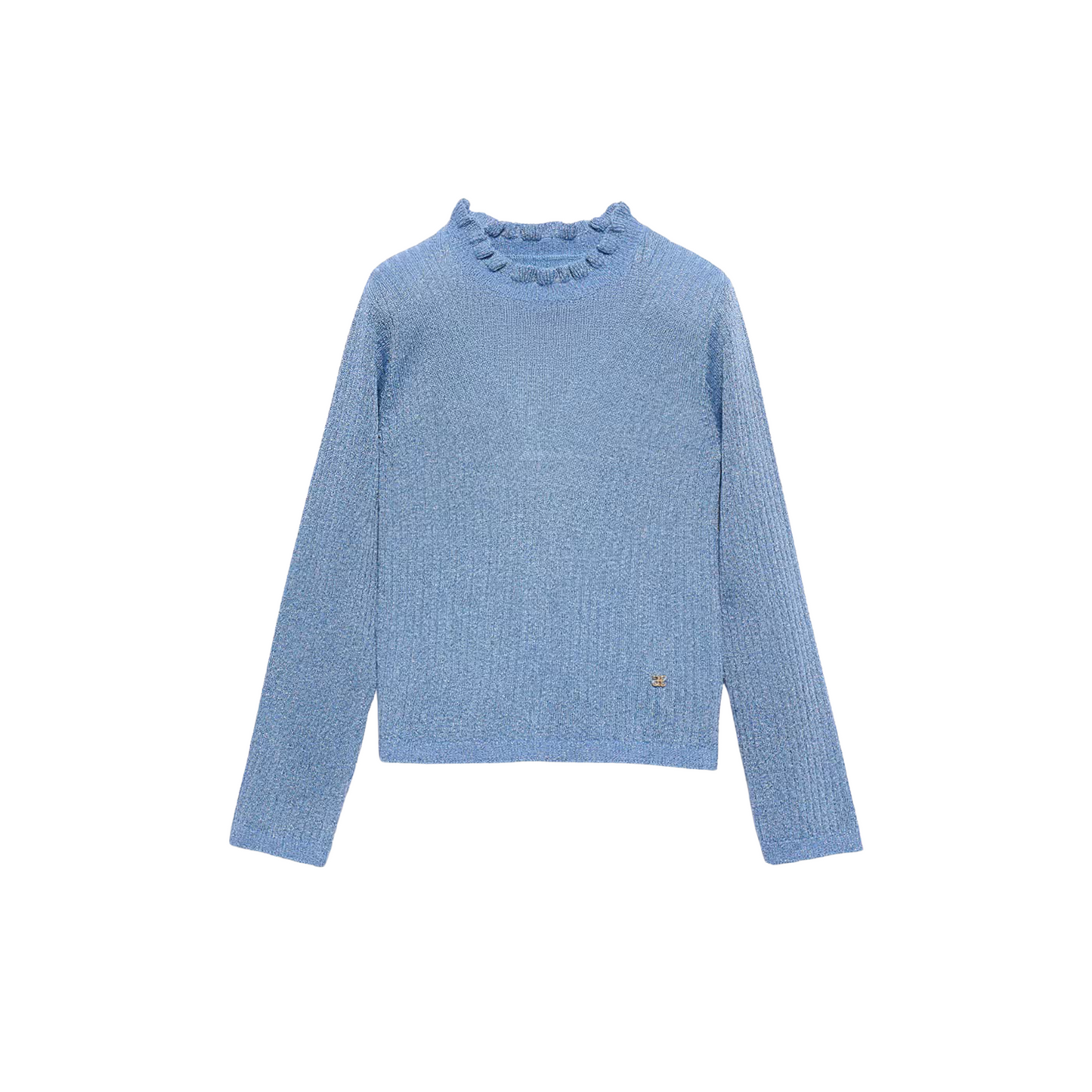 Ribbed Turtleneck - Sky Blue