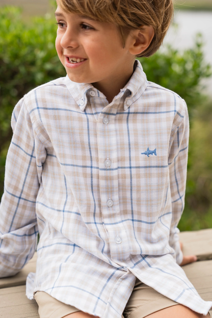 Carter Shirt - Khaki/Blue Plaid
