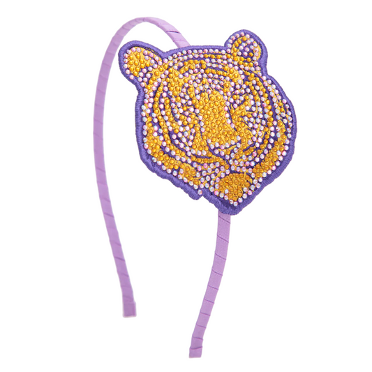Tiger Face Rhinestone Headband