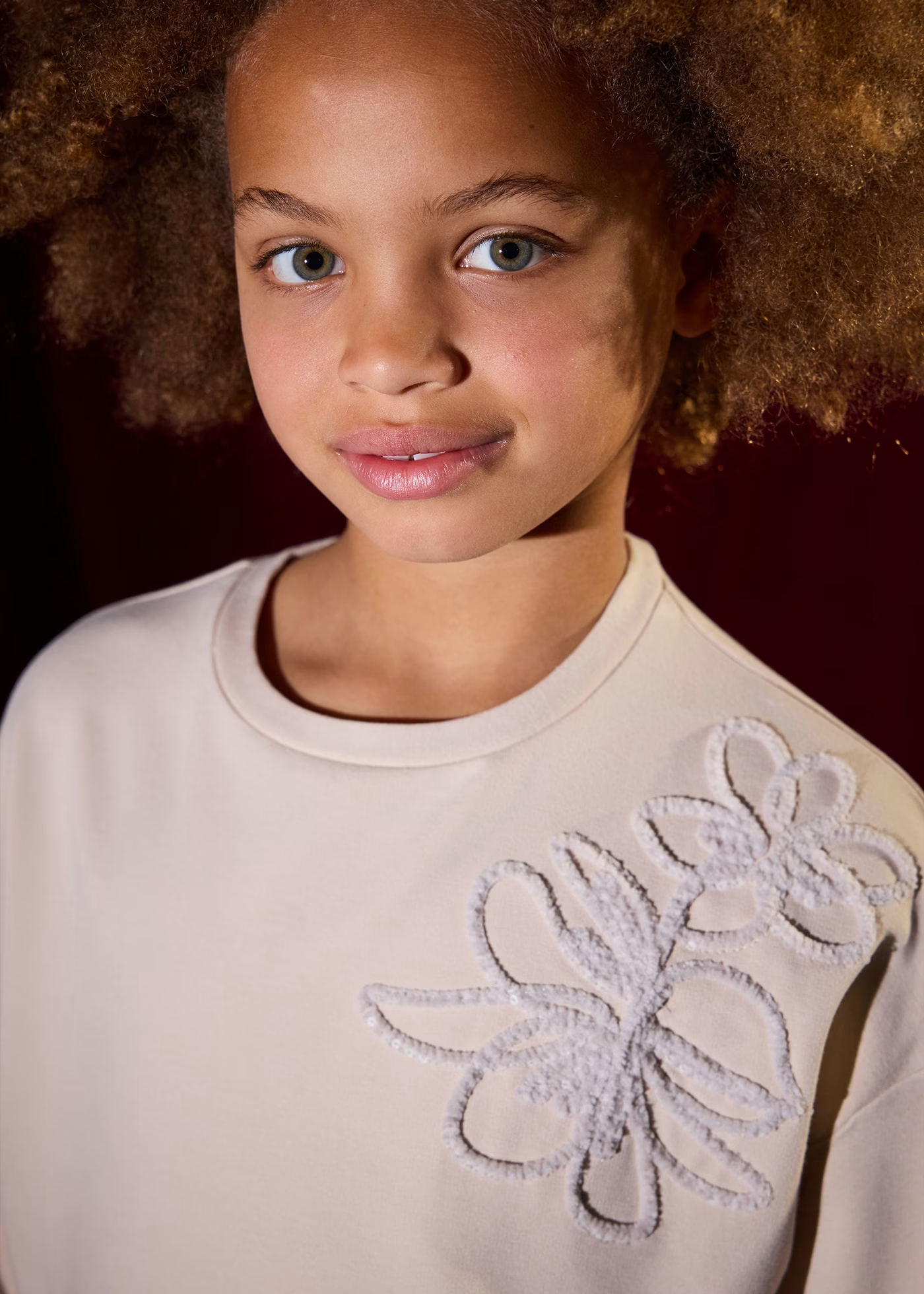 Flower Sweatshirt - Tan