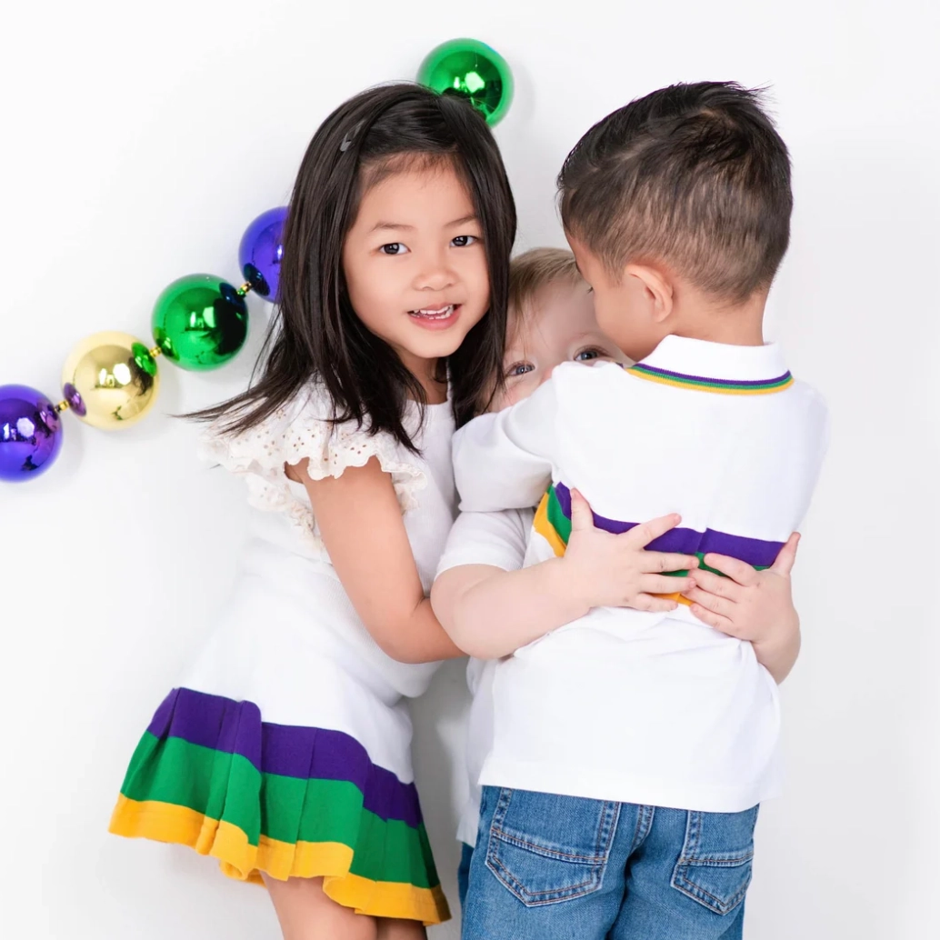 Mardi Gras Stripe L/S Tee