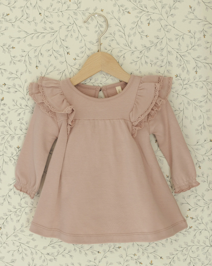 L/S Flutter Dress - Rose