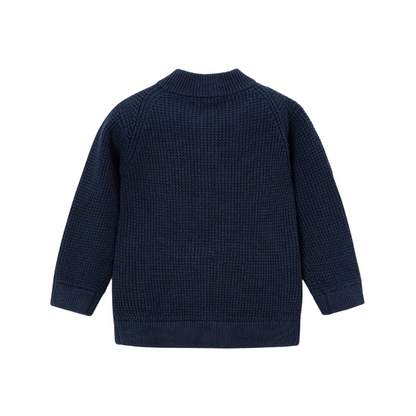 Knit Zip Cardigan - Navy