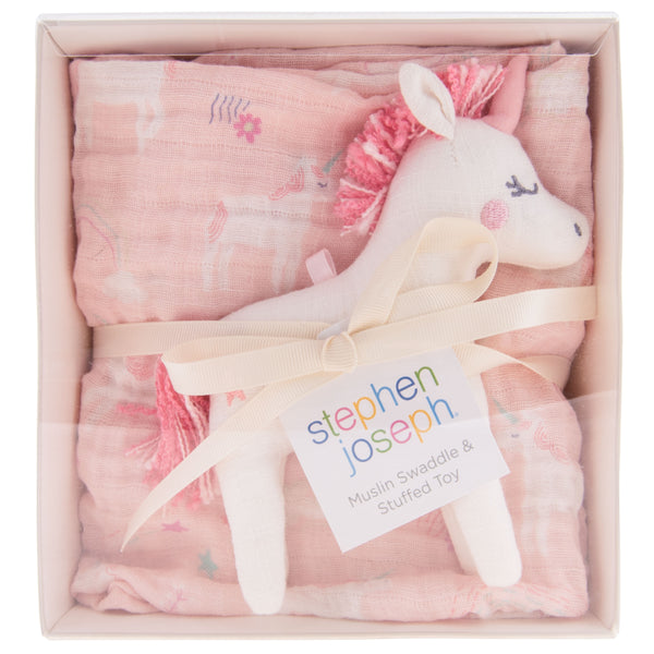 Muslin Blanket & Stuffed Animal