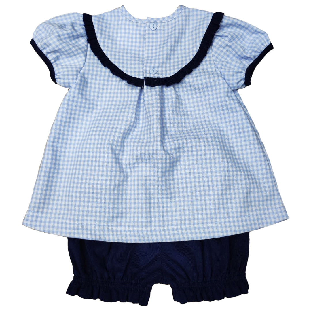 Blue Plaid Bloomer Set