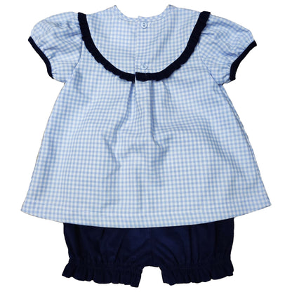 Blue Plaid Bloomer Set