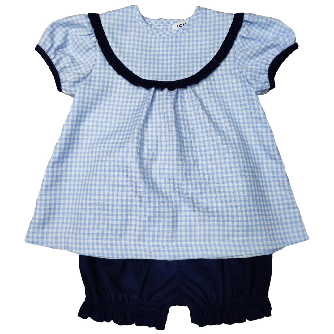 Blue Plaid Bloomer Set