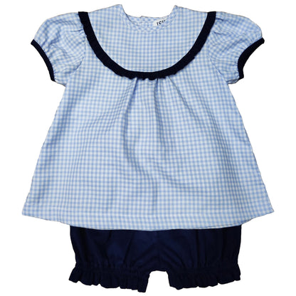 Blue Plaid Bloomer Set