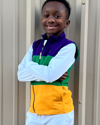 Rugby Zip Vest - Mardi Gras
