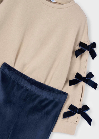 Bow Sweater Legging Set - Navy