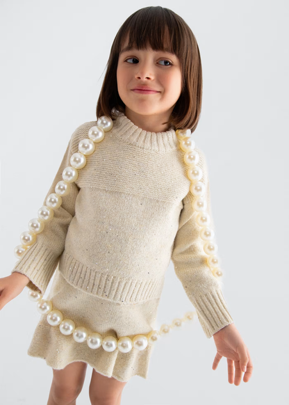 Knit Skirt Set - Oat