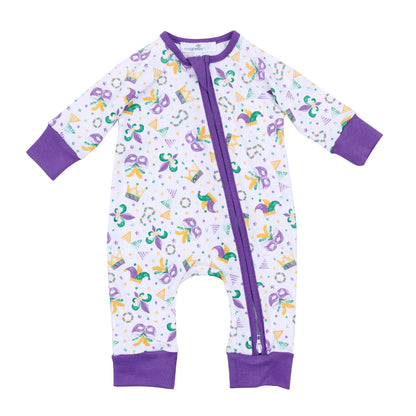 Mardi Gras Munchkins Zip Playsuit
