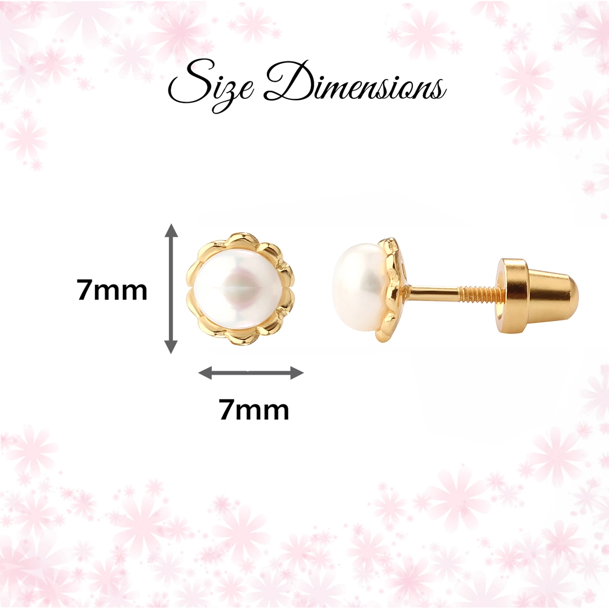 White Pearl Scalloped Edge Earrings