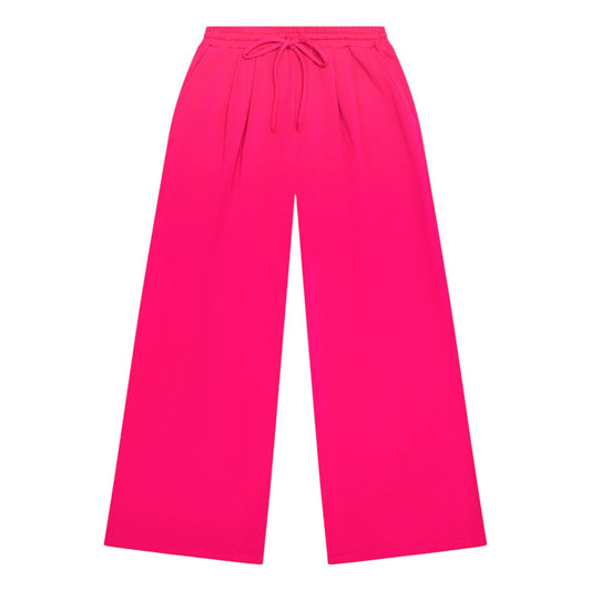 French Terry Wide Pant - Cerise