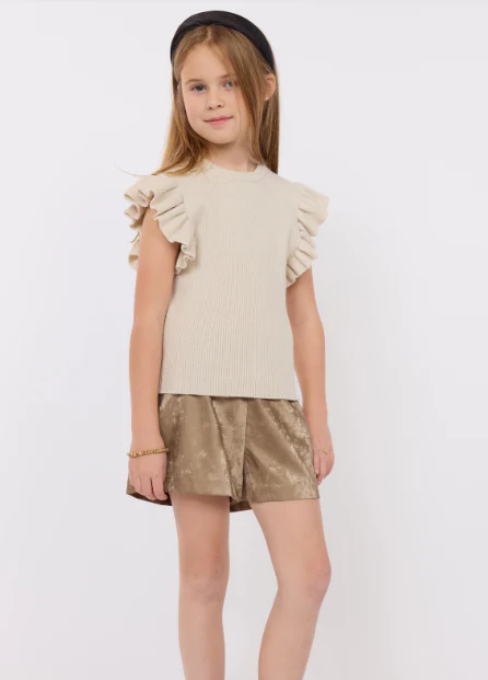 Tiffany Ruffle Sweater - Cream
