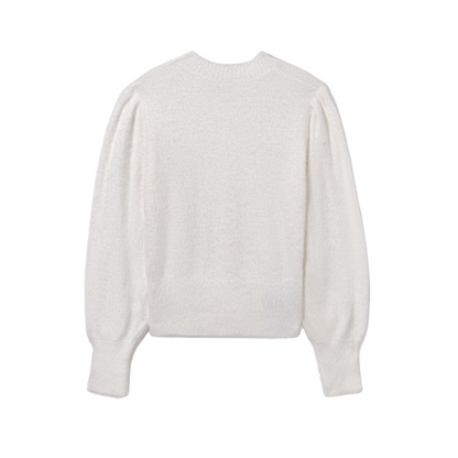 Faux Fur Sweater - White