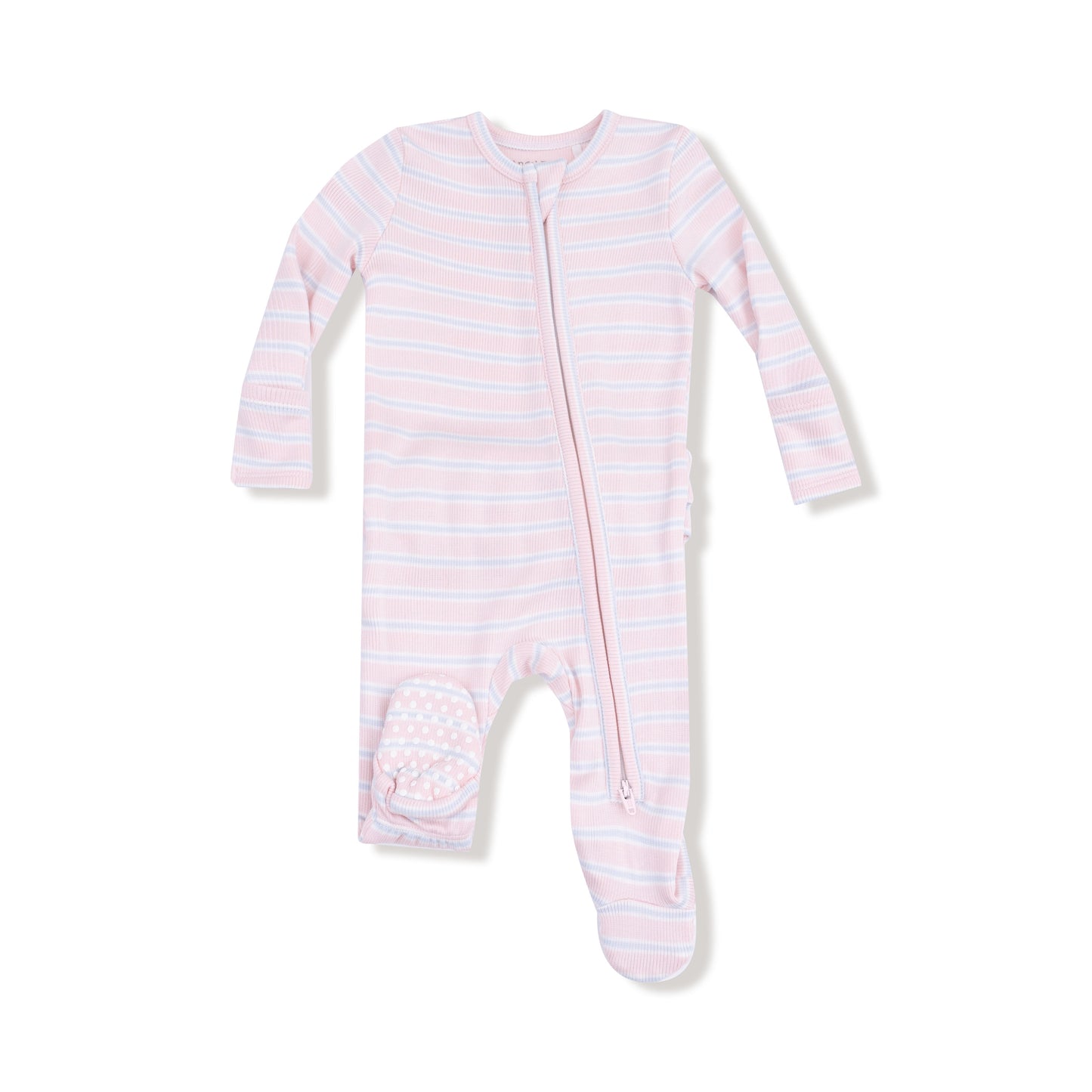 Multi Pink Stripe - Zip Footie