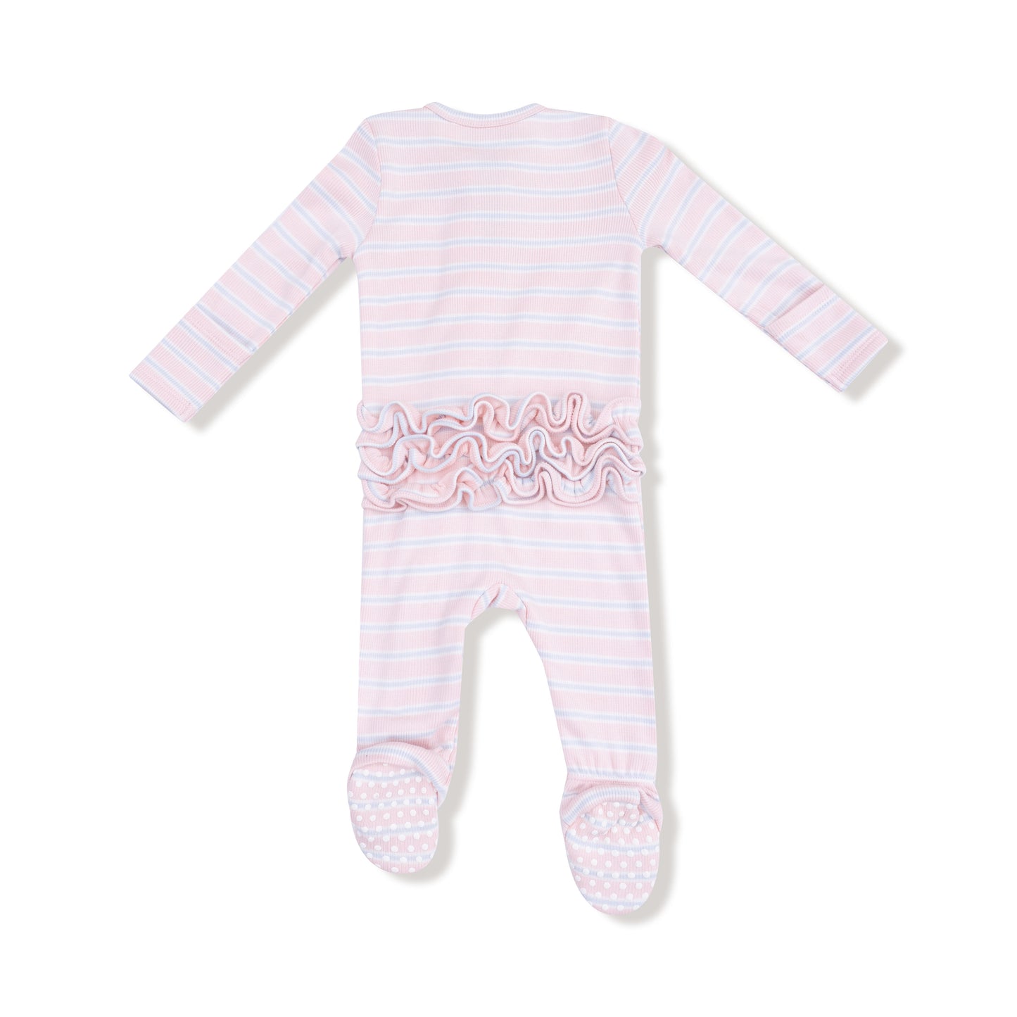 Multi Pink Stripe - Zip Footie