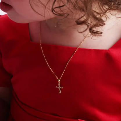 Cross Infinity Necklace - Gold