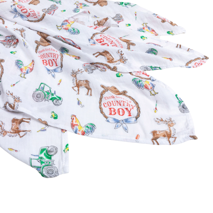 Country Boy Swaddle Blanket