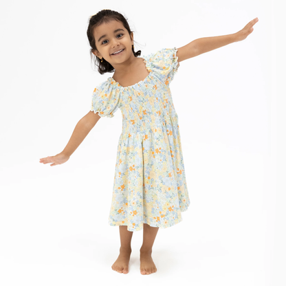 Smocked Twirly Dress - Georgia Floral
