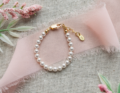 14K Gold-Plated Pearl Baby Bracelet