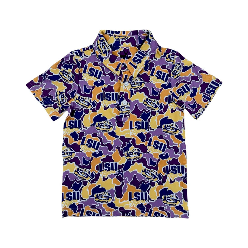 CoolShade™ scottie polo UPF 50+ LSU camo